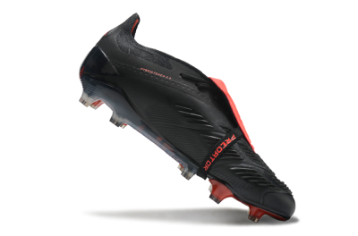 Adidas Predator Elite Tongue FG Low-Tops Soccer Cleats - Black/Silver/Red