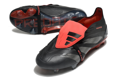 Adidas Predator Elite Tongue FG Low-Tops Soccer Cleats - Black/Silver/Red