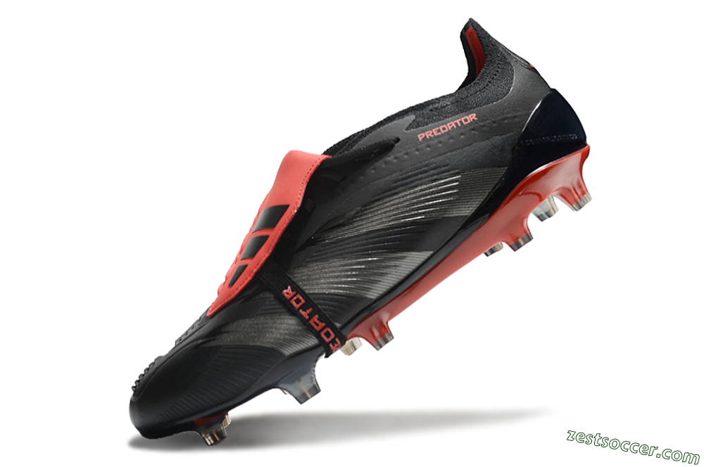 Adidas Predator Elite Tongue FG Low-Tops Soccer Cleats - Black/Silver/Red 5
