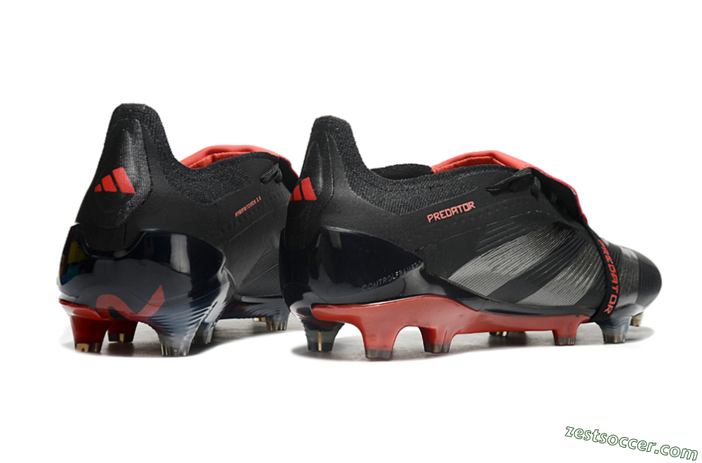 Adidas Predator Elite Tongue FG Low-Tops Soccer Cleats - Black/Silver/Red 6