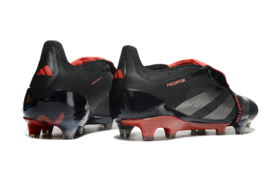 Adidas Predator Elite Tongue FG Low-Tops Soccer Cleats - Black/Silver/Red