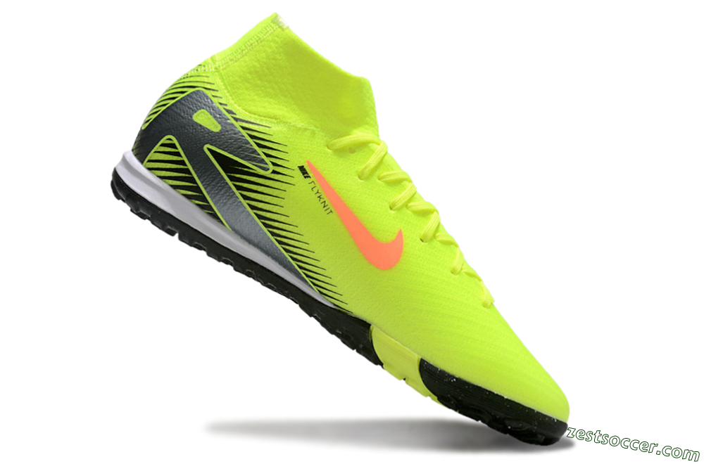 Nike Air Zoom Mercurial Superfly 10 Elite TF High-Tops Soccer Shoes - Yellow/Orange/Silver/White 4