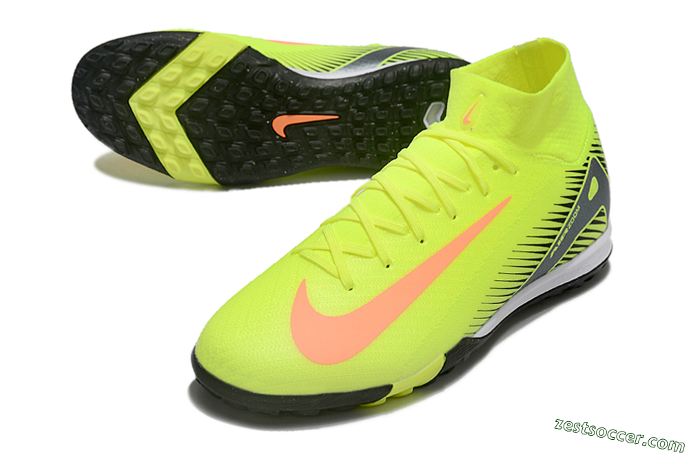 Nike Air Zoom Mercurial Superfly 10 Elite TF High-Tops Soccer Shoes - Yellow/Orange/Silver/White 3