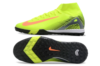 Nike Air Zoom Mercurial Superfly 10 Elite TF High-Tops Soccer Shoes - Yellow/Orange/Silver/White