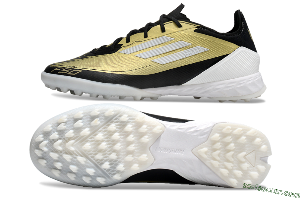 Adidas F50 Pro TF Low-Tops Soccer Shoes - Gold/White/Black 1