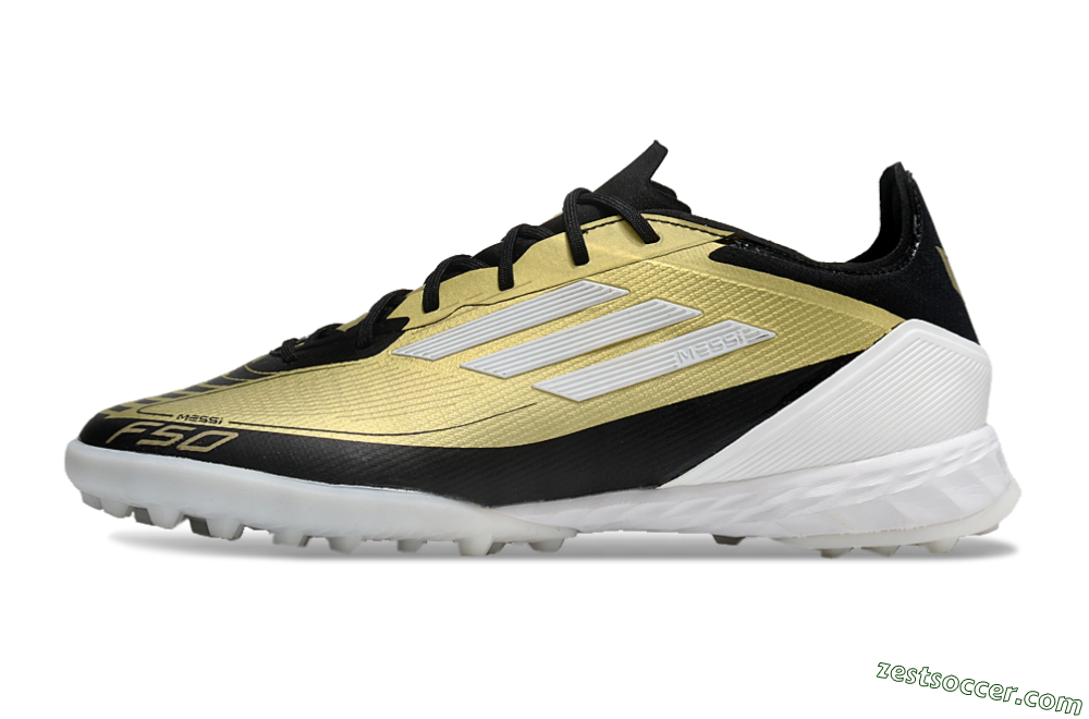Adidas F50 Pro TF Low-Tops Soccer Shoes - Gold/White/Black 2