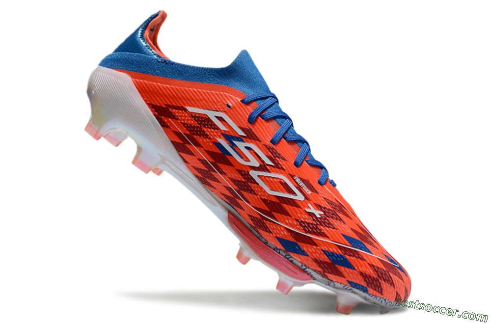 Adidas F50+ Lightstrike Elite FG Low-Tops Soccer Cleats - Red/Blue/White 4