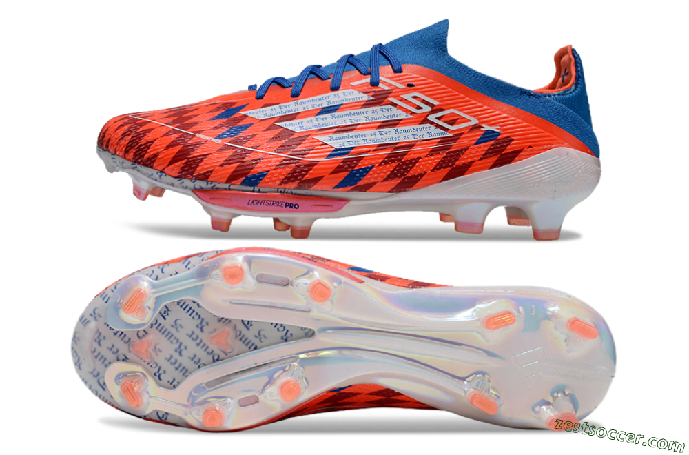 Adidas F50+ Lightstrike Elite FG Low-Tops Soccer Cleats - Red/Blue/White 1