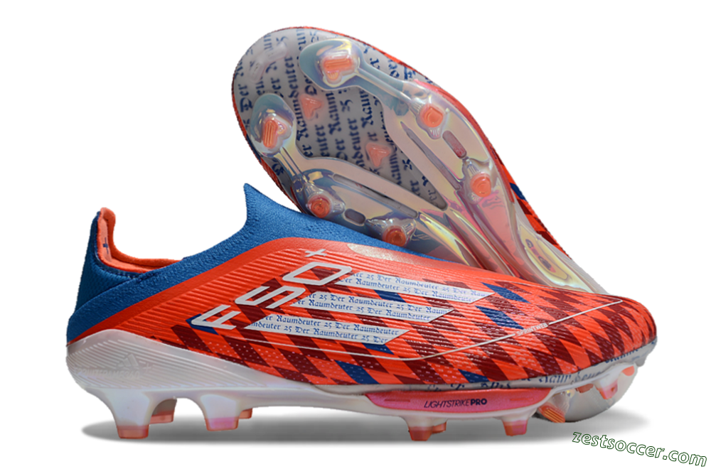 Adidas F50+ Lightstrike Elite Laceless FG Low-Tops Soccer Cleats - Red/Blue/White 0