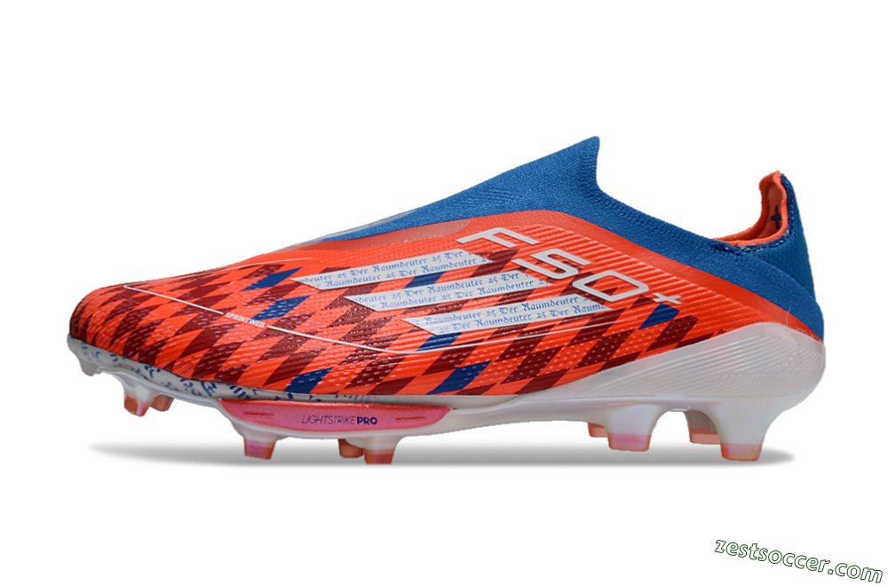 Adidas F50+ Lightstrike Elite Laceless FG Low-Tops Soccer Cleats - Red/Blue/White 2
