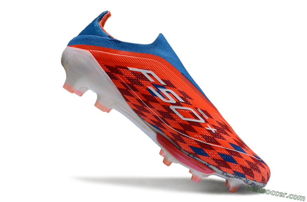 Adidas F50+ Lightstrike Elite Laceless FG Low-Tops Soccer Cleats - Red/Blue/White 4