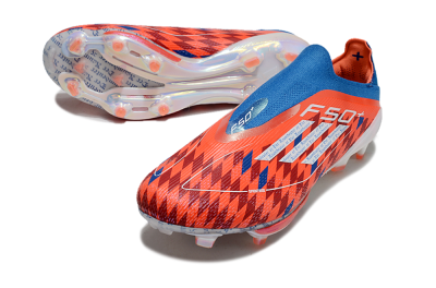 Adidas F50+ Lightstrike Elite Laceless FG Low-Tops Soccer Cleats - Red/Blue/White