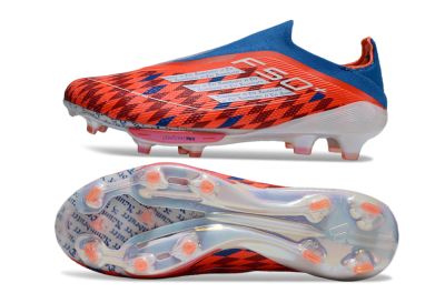 Adidas F50+ Lightstrike Elite Laceless FG Low-Tops Soccer Cleats - Red/Blue/White