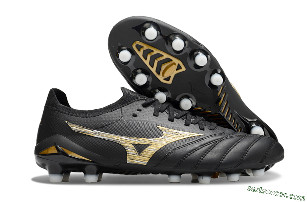 Mizuno Morelia Neo 4 FG Low-Tops Soccer Cleats - Black/Gold/White 0