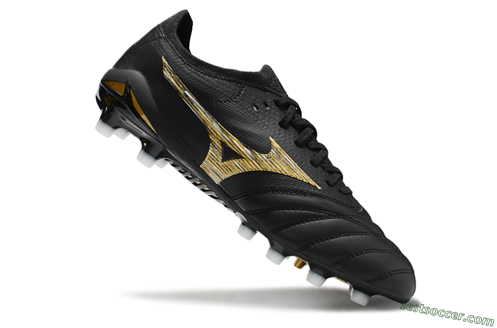 Mizuno Morelia Neo 4 FG Low-Tops Soccer Cleats - Black/Gold/White 4