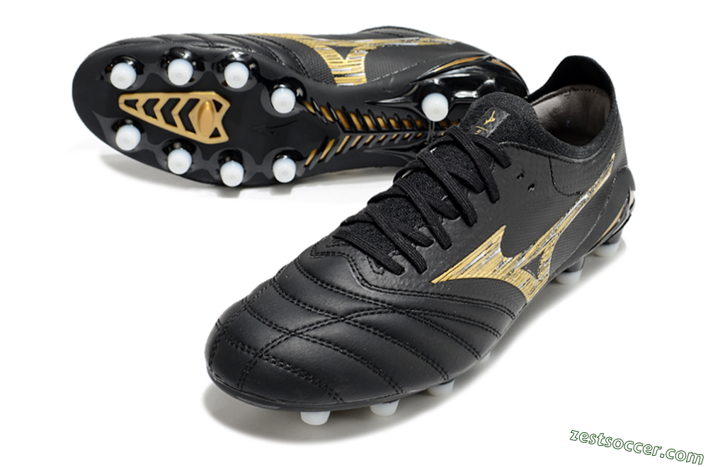Mizuno Morelia Neo 4 FG Low-Tops Soccer Cleats - Black/Gold/White 3