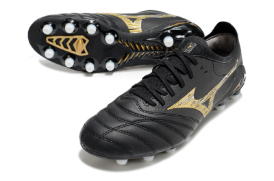 Mizuno Morelia Neo 4 FG Low-Tops Soccer Cleats - Black/Gold/White