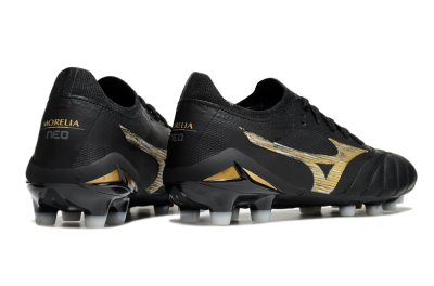 Mizuno Morelia Neo 4 FG Low-Tops Soccer Cleats - Black/Gold/White