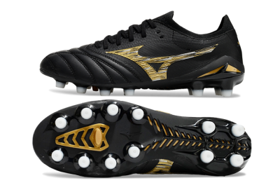 Mizuno Morelia Neo 4 FG Low-Tops Soccer Cleats - Black/Gold/White
