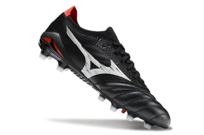 Mizuno Morelia Neo 4 FG Low-Tops Soccer Cleats - Black/White/Red