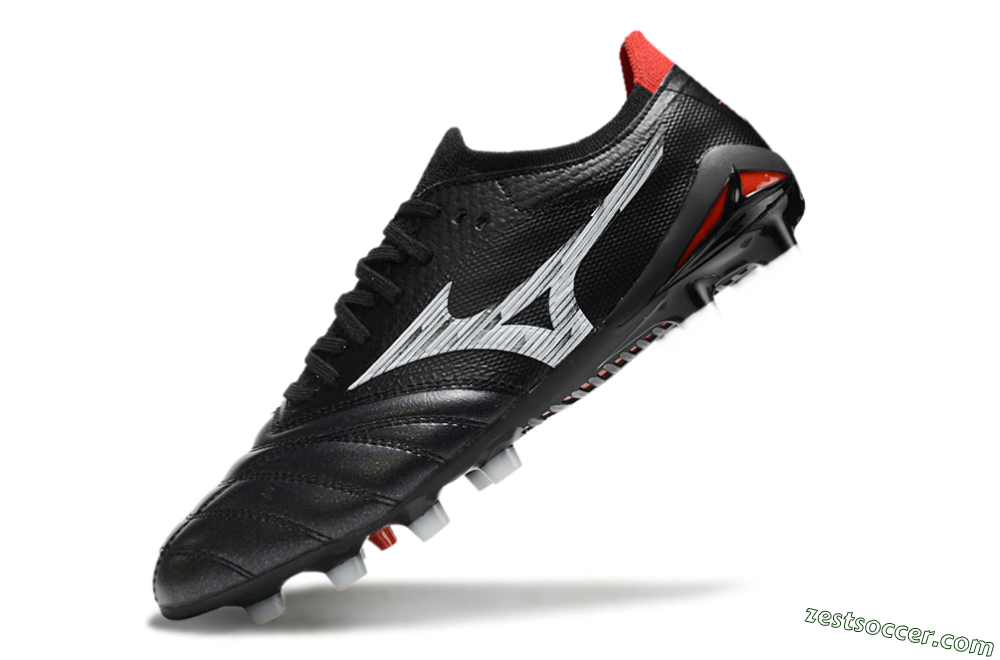 Mizuno Morelia Neo 4 FG Low-Tops Soccer Cleats - Black/White/Red 5