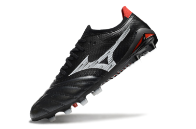 Mizuno Morelia Neo 4 FG Low-Tops Soccer Cleats - Black/White/Red