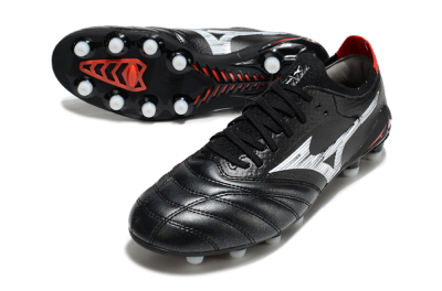 Mizuno Morelia Neo 4 FG Low-Tops Soccer Cleats - Black/White/Red