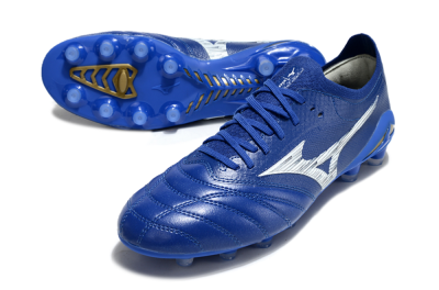 Mizuno Morelia Neo 4 FG Low-Tops Soccer Cleats - Blue/White/Gold
