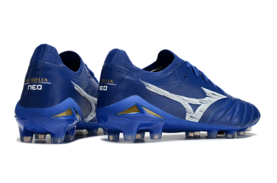 Mizuno Morelia Neo 4 FG Low-Tops Soccer Cleats - Blue/White/Gold