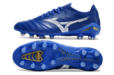 Mizuno Morelia Neo 4 FG Low-Tops Soccer Cleats - Blue/White/Gold
