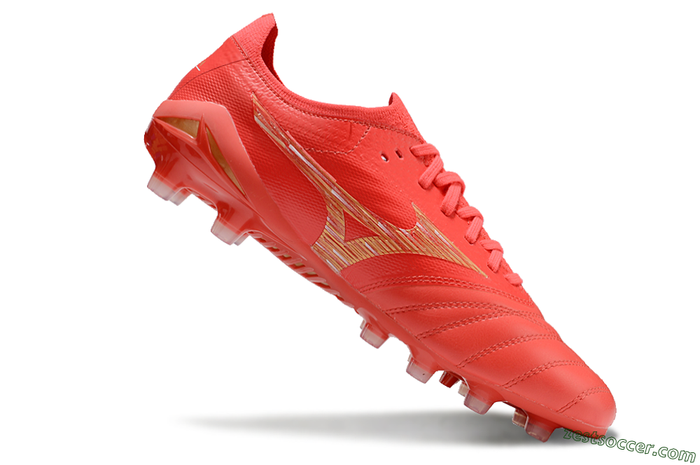 Mizuno Morelia Neo 4 FG Low-Tops Soccer Cleats - Red/Gold 4