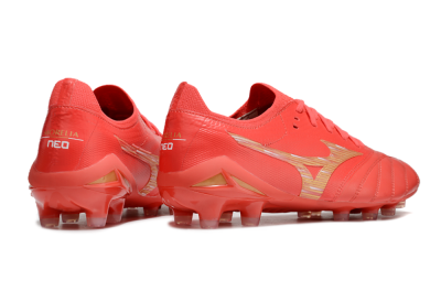 Mizuno Morelia Neo 4 FG Low-Tops Soccer Cleats - Red/Gold