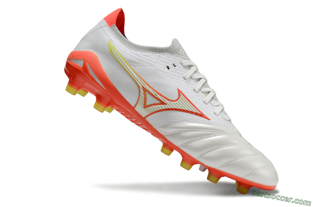 Mizuno Morelia Neo 4 FG Low-Tops Soccer Cleats - White/Red/Yellow 4