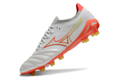 Mizuno Morelia Neo 4 FG Low-Tops Soccer Cleats - White/Red/Yellow