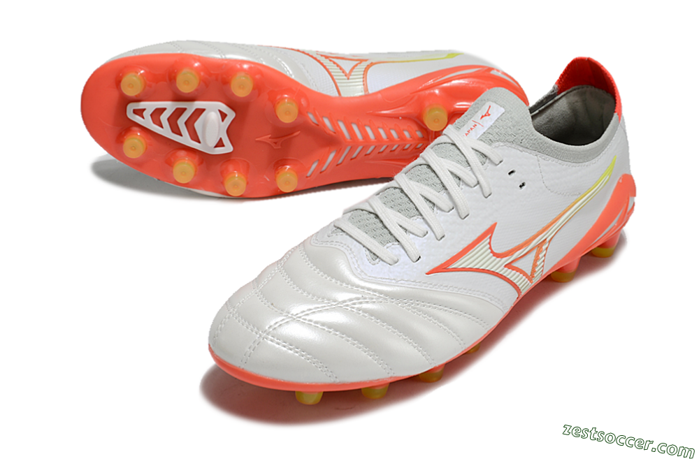 Mizuno Morelia Neo 4 FG Low-Tops Soccer Cleats - White/Red/Yellow 3