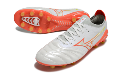 Mizuno Morelia Neo 4 FG Low-Tops Soccer Cleats - White/Red/Yellow