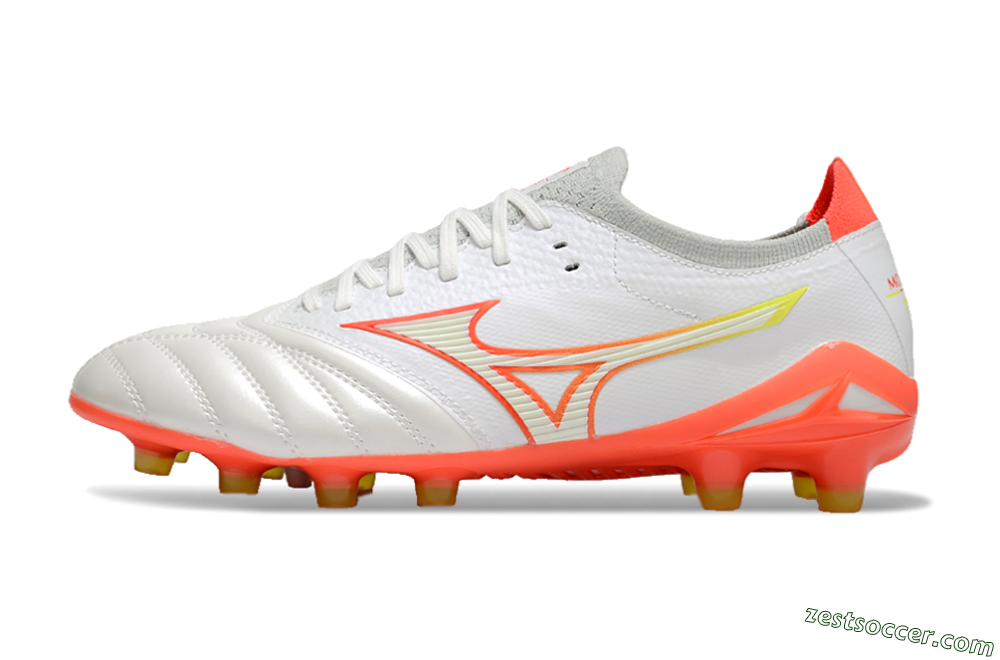 Mizuno Morelia Neo 4 FG Low-Tops Soccer Cleats - White/Red/Yellow 2