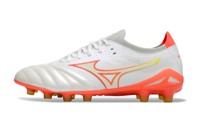 Mizuno Morelia Neo 4 FG Low-Tops Soccer Cleats - White/Red/Yellow