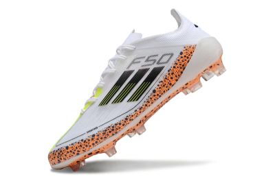 Adidas F50 Elite FG Low-Tops Soccer Cleats - White/Black/Leopard/Yellow