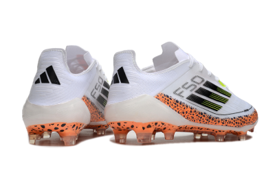 Adidas F50 Elite FG Low-Tops Soccer Cleats - White/Black/Leopard/Yellow