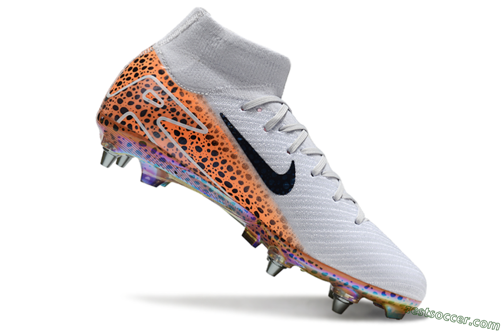 Nike Air Zoom Mercurial Superfly 10 Elite SG High-Tops Soccer Cleats - Grey/Black/Leopard 3