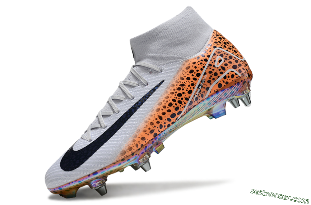 Nike Air Zoom Mercurial Superfly 10 Elite SG High-Tops Soccer Cleats - Grey/Black/Leopard 4