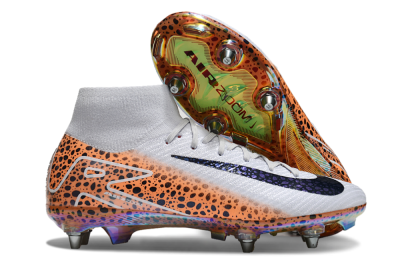 Nike Air Zoom Mercurial Superfly 10 Elite SG High-Tops Soccer Cleats - Grey/Black/Leopard