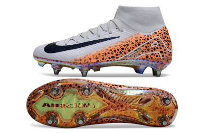 Nike Air Zoom Mercurial Superfly 10 Elite SG High-Tops Soccer Cleats - Grey/Black/Leopard