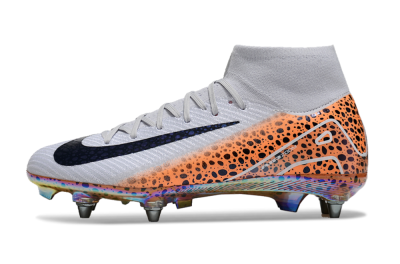 Nike Air Zoom Mercurial Superfly 10 Elite SG High-Tops Soccer Cleats - Grey/Black/Leopard