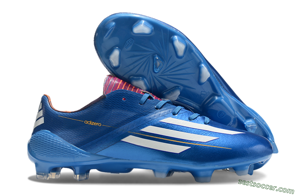Adidas F50 Adizero Elite FG Low-Tops Soccer Cleats - Blue/White/Red 0