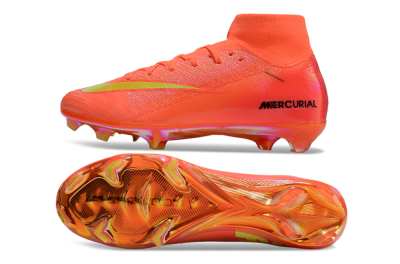 Nike Air Zoom Mercurial Superfly 10 Elite FG High-Tops Soccer Cleats - Red/Yellow/Black/Gold