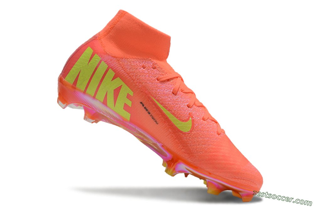 Nike Air Zoom Mercurial Superfly 10 Elite FG High-Tops Soccer Cleats - Red/Yellow/Black/Gold 4