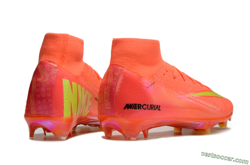 Nike Air Zoom Mercurial Superfly 10 Elite FG High-Tops Soccer Cleats - Red/Yellow/Black/Gold 6