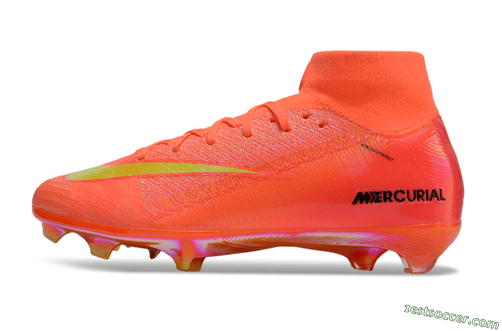 Nike Air Zoom Mercurial Superfly 10 Elite FG High-Tops Soccer Cleats - Red/Yellow/Black/Gold 2